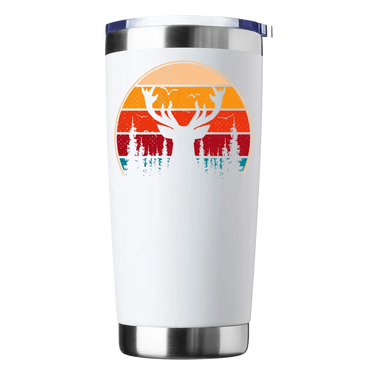 Deer Color 20 oz Tumbler  White